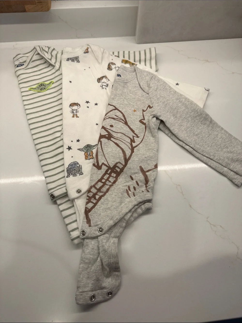 babyGAP Baby Star Wars Bodysuit 3-pack - Gray/White/Green